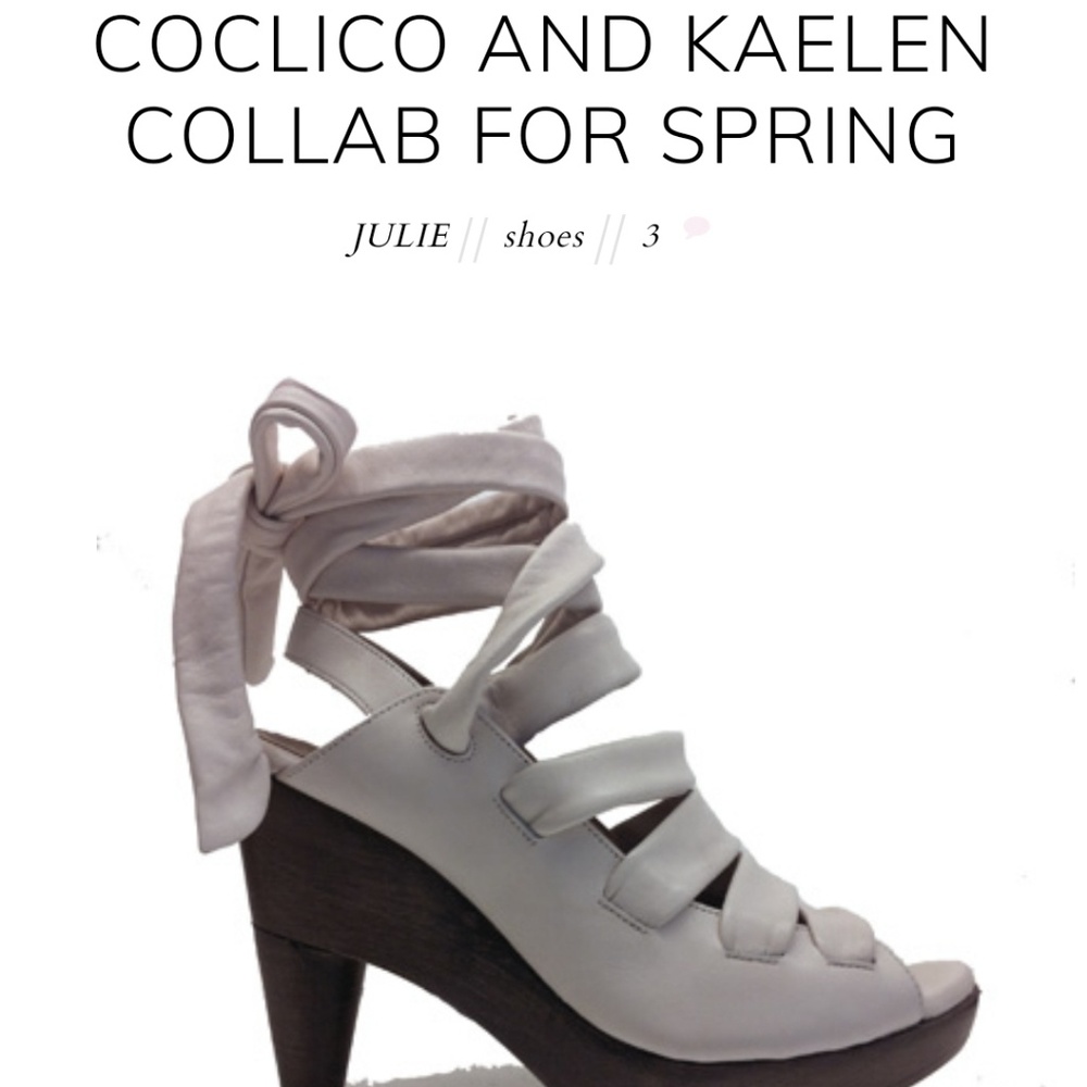 Beautiful  Off white strippy leather  High heels - Picture 7 of 7